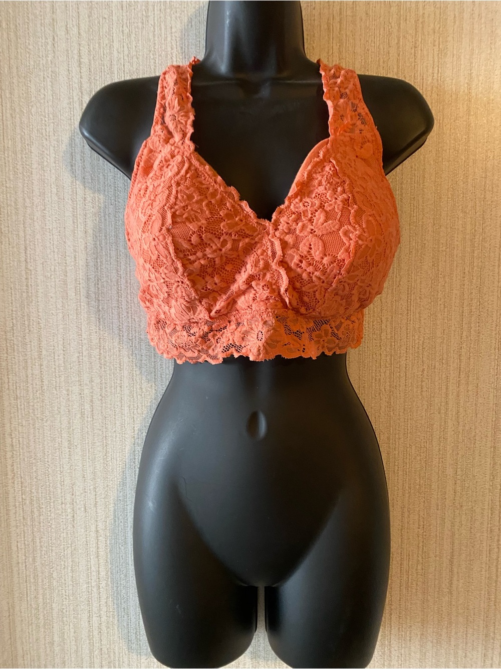 Lace Bralette Camisole in Coral